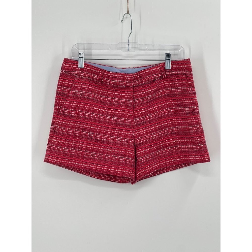 Artisan NY Tweed Shorts Size 6 Red Cotton Blend